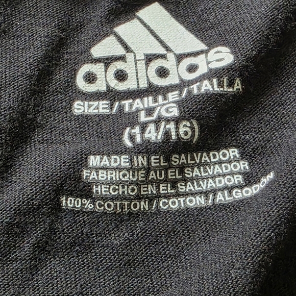 Adidas Black & Rainbow Tee, Size Youth Large 14/16 - Picture 2 of 4